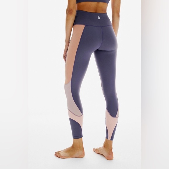Free People Movement Topaz Leggings Small High Waist Colorblock Purple - Picture 1 of 8